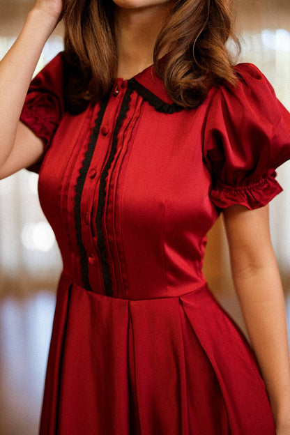 *PREORDER* Sophia Dress in Garnet- Misses and Plus (0-22W)