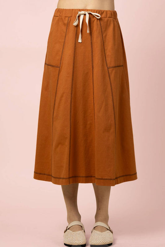 Andie Skirt in Tobacco- Misses (S-L)