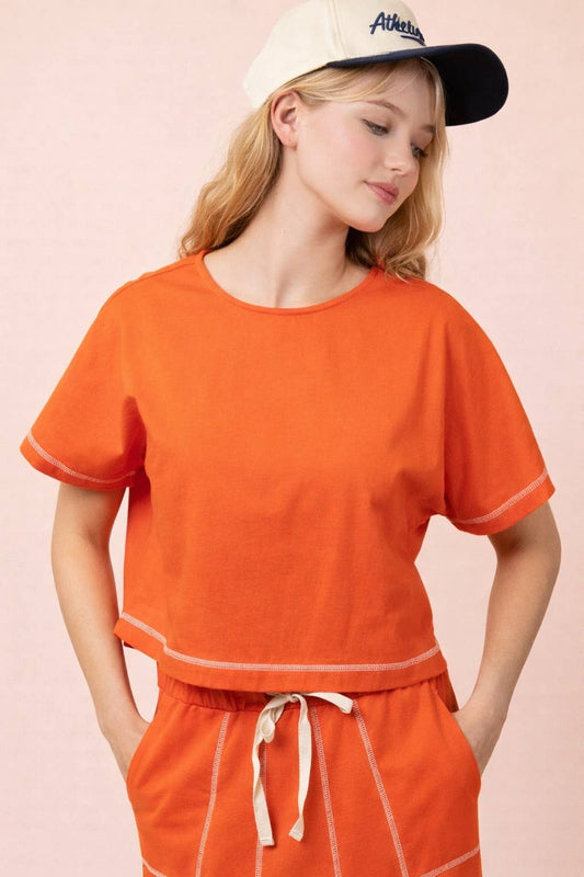 Andie Top in Tomato- Misses (S-L)