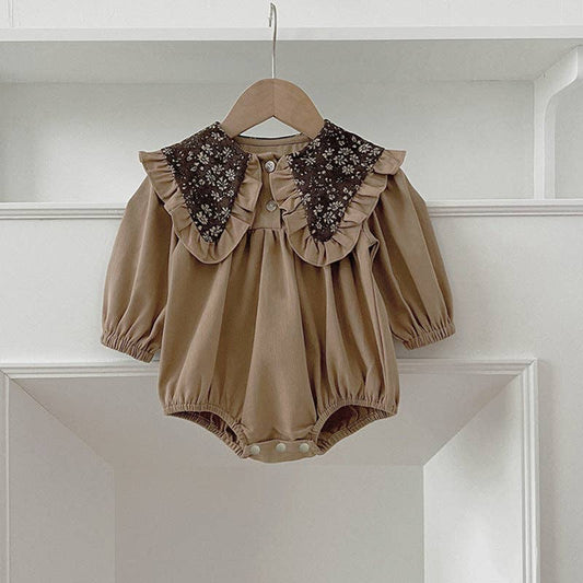 Tansy Romper in Brown- Infant Girls (6M-24M)