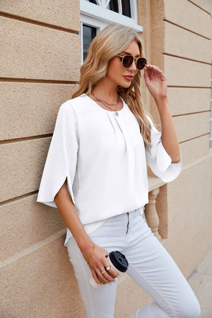Sutton Top in White- Misses (S-XL)
