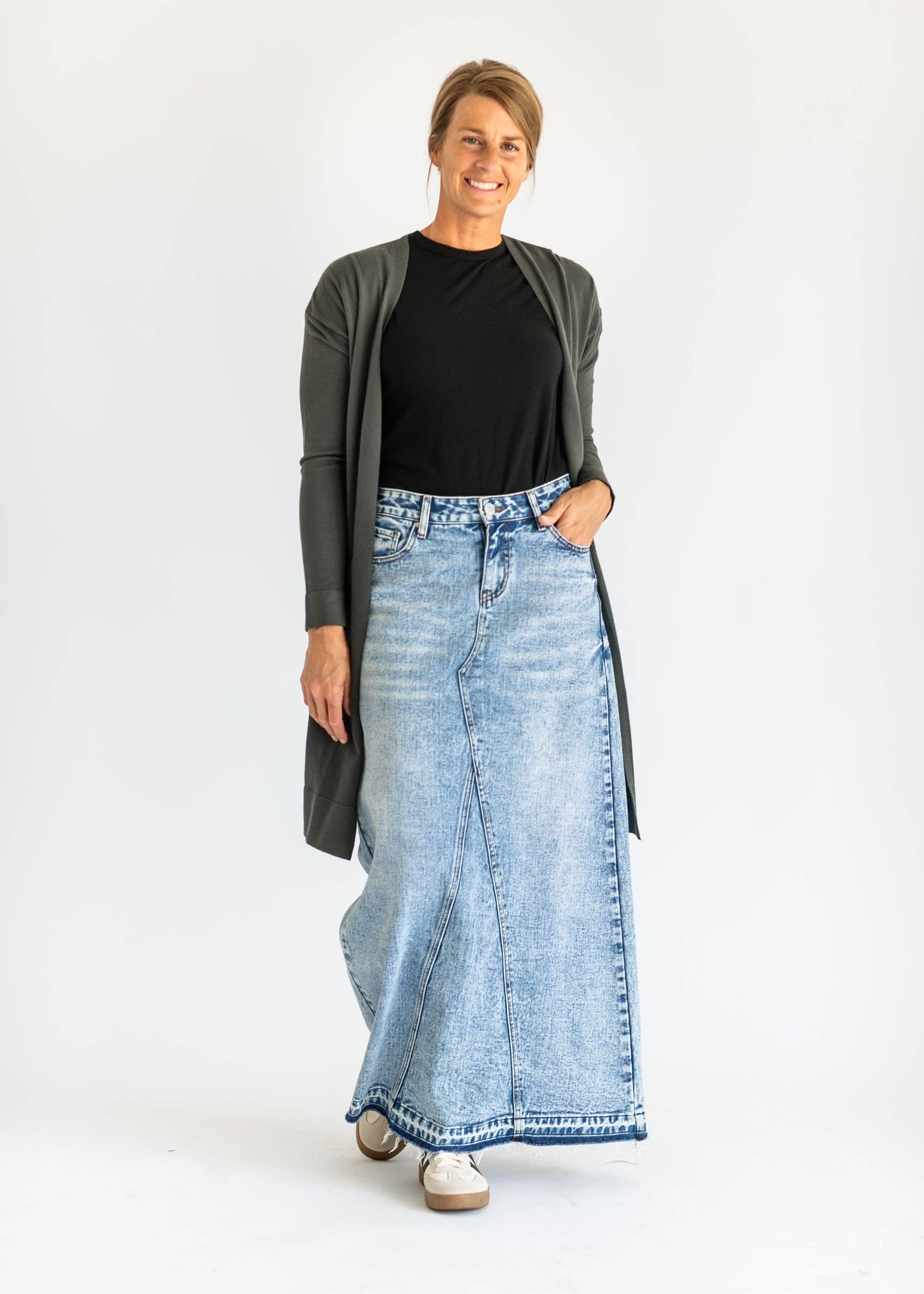 Mina Denim Maxi Skirt in Denim- Misses (2,10)