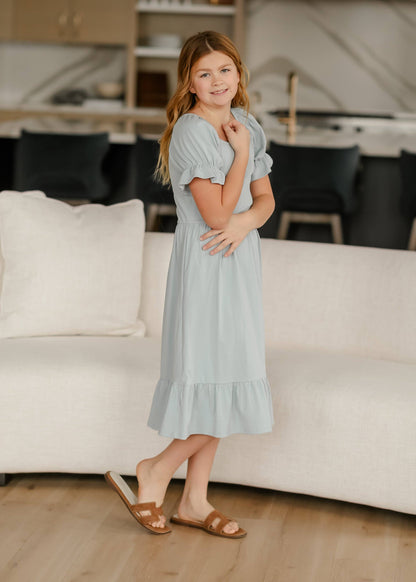 Aubriel Dress in Light Blue- Girls/Tween (S-XL)