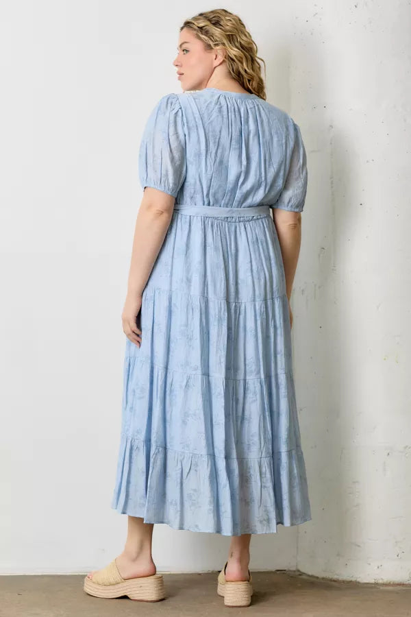 Esme Dress in Lt Blue- Plus (1X-3X)