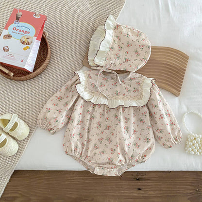 Rosie Pearl Romper Set in Vintage Floral- Infant (6M-24M)