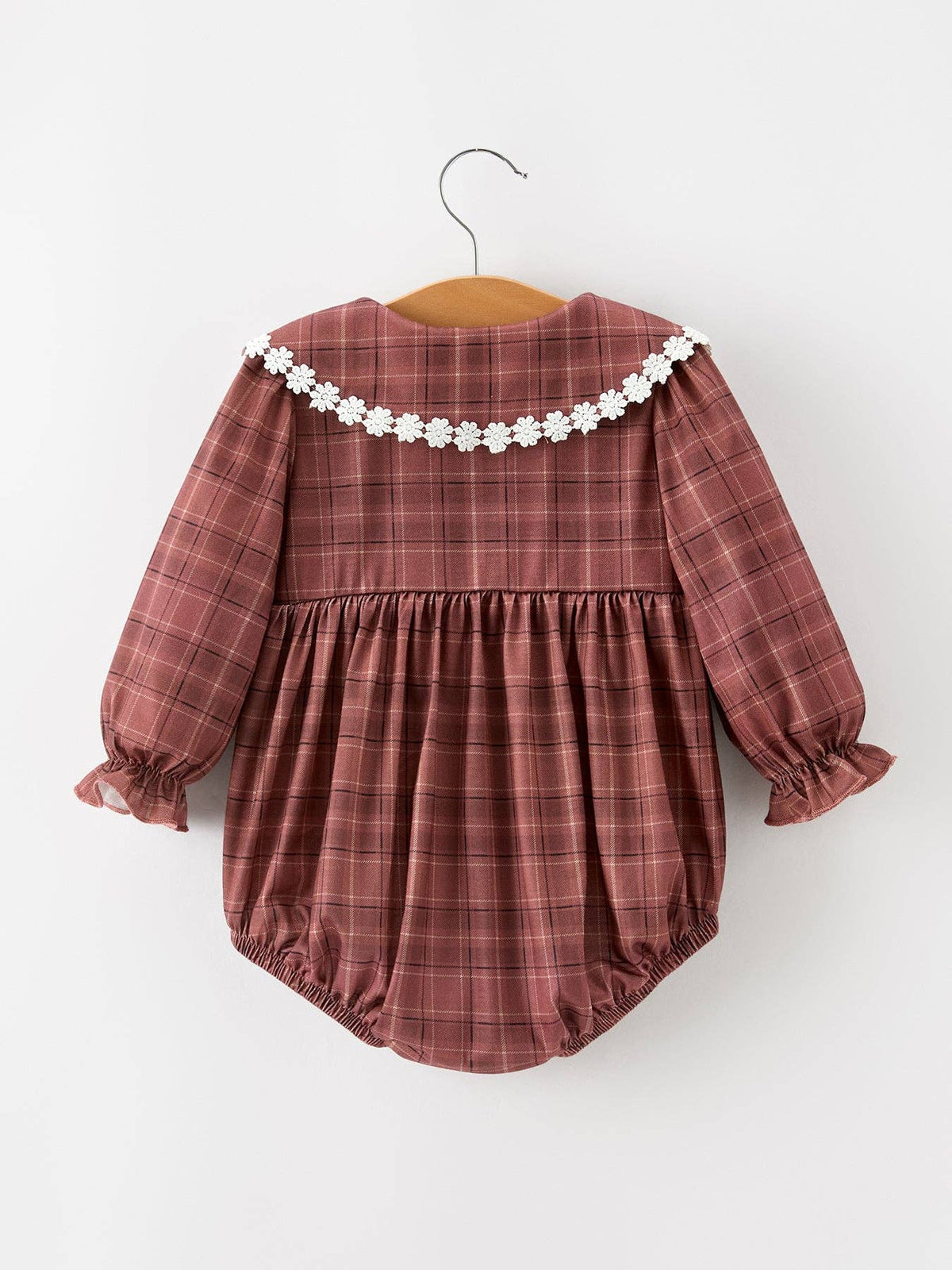 Prairie Rose Romper in Brown- Infant Girls (3M-18M)