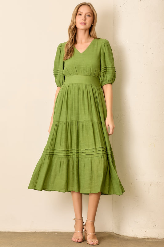Greer Dress in Green- Misses (S-XL)