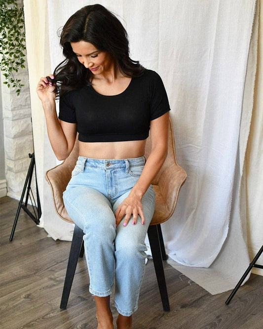 Boyfriend Halftee in Black- Misses & Plus