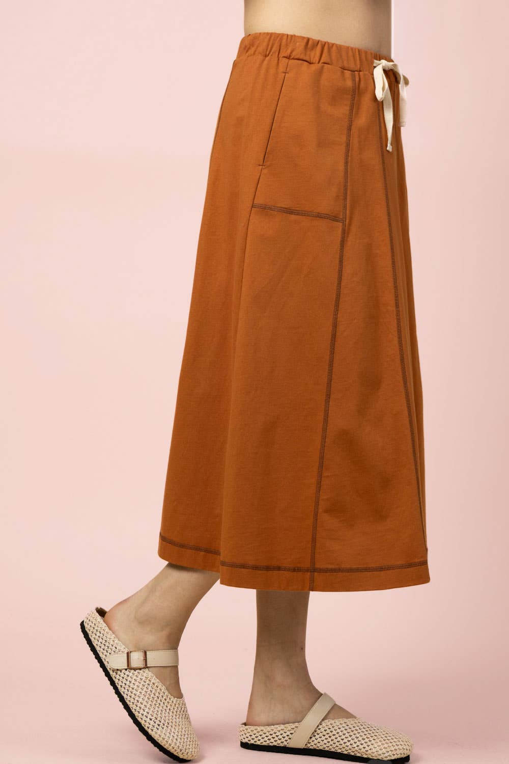 tobacco skirt Round Cut Volume in Tobacco / L Introducing the Peyton Skirt Gored Skirt in Tobacco Cotton