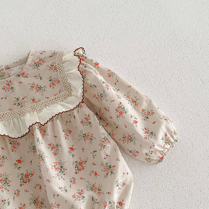 Rosie Pearl Romper Set in Vintage Floral- Infant (6M-24M)