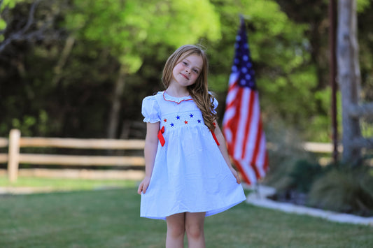 Star Dress in Blue- Girls (2-7)