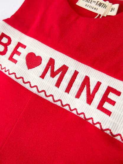 Be Mine Boy's Romper in Red- Infant Boys (3M-18M)