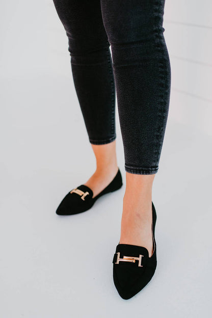 The Duchess Flats in Black- Misses (S 5.5-6.5 & M 7.5-8.5)