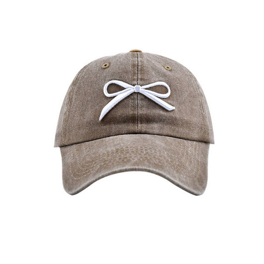 Bow Baseball Cap in Khaki- Accessories