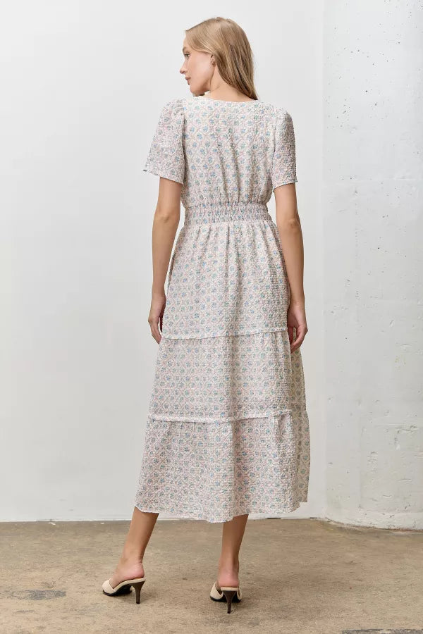 Lila Garden Dress in Blush Multi- Misses & Plus (S-L,1X-3X)