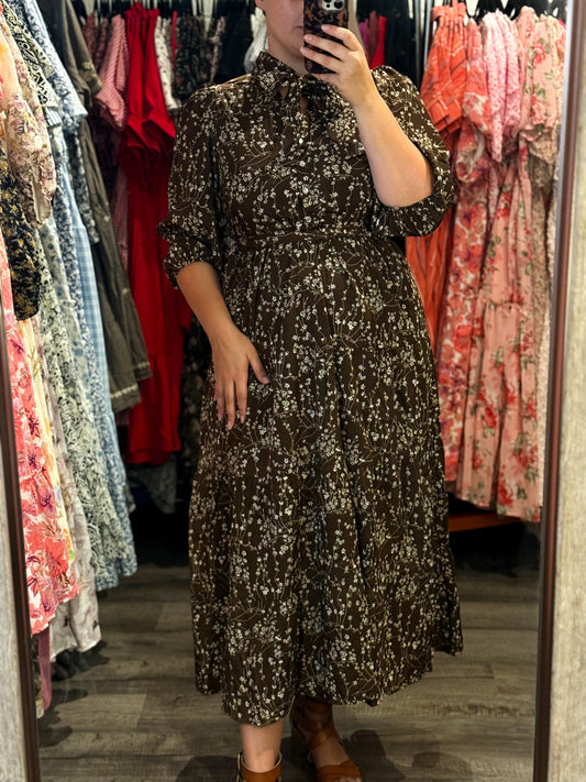 Briony Dress in Mocha/Cream- Misses (S-XL)