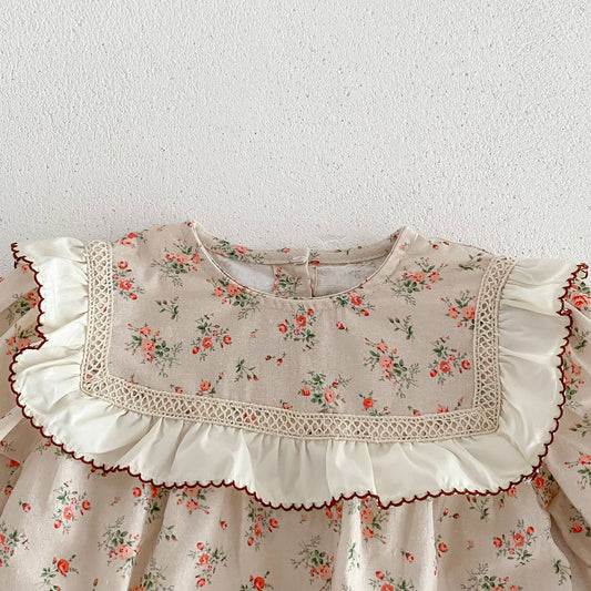 Rosie Pearl Romper Set in Vintage Floral- Infant (6M-24M)
