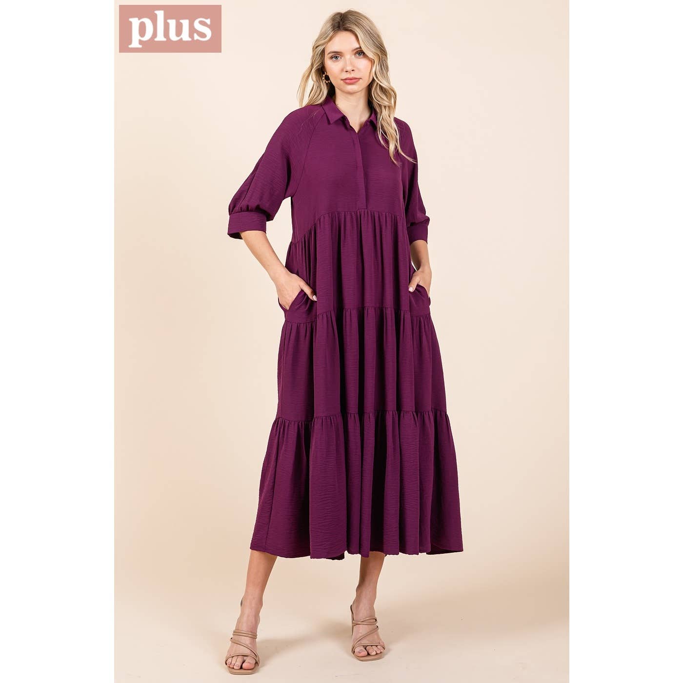 Soraya Dress in Magenta- Misses and Plus (XL-2X)