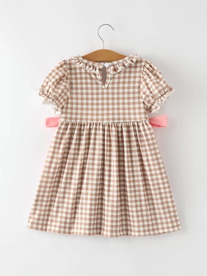 Gingerbread and Bows Dress in Brown- Girls (2-6)