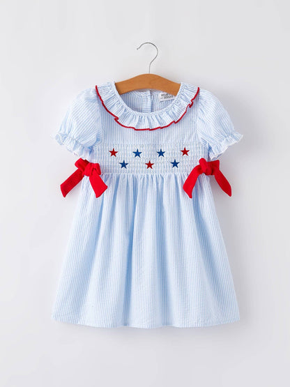 Star Dress in Blue- Girls (2-7)