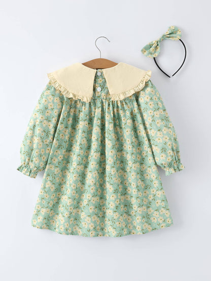 Linnea Dress with Matching Headband in Spring Floral- Girls (2-7)
