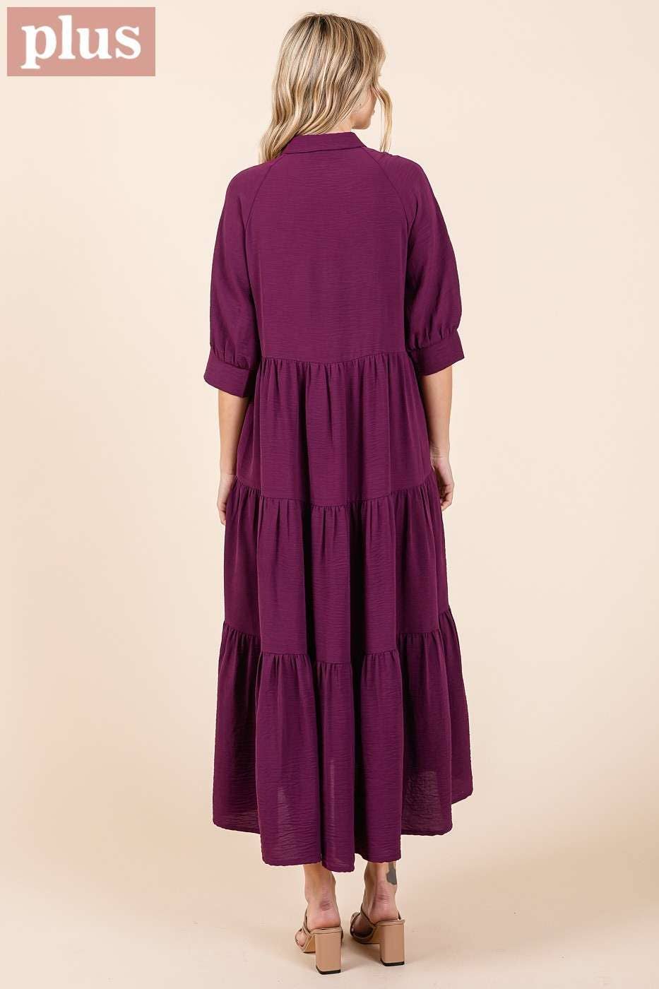 Soraya Dress in Magenta- Misses and Plus (XL-2X)