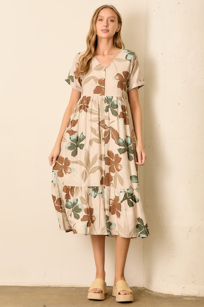Solea Dress in Taupe Multi- Misses (S-XL)