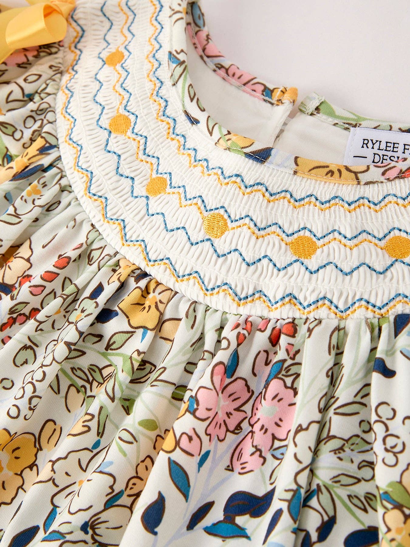 Goldie Dress in Gold Multi- Girls (2-6)