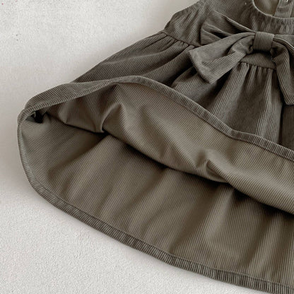 Olive Mae Dress in Cream/Olive- Infant/Girls (18M-6)