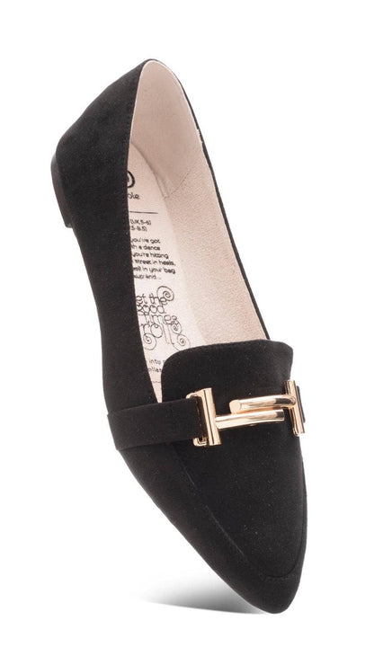 The Duchess Flats in Black- Misses (S 5.5-6.5 & M 7.5-8.5)