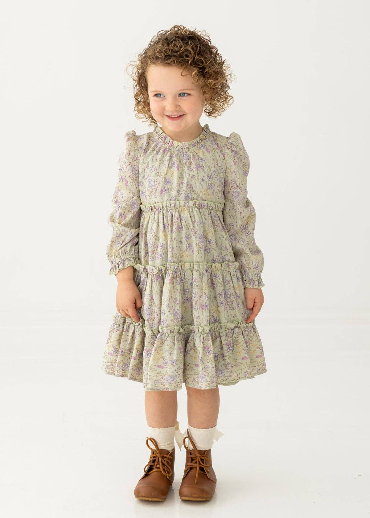 Lavender Meadows Dress in Green- Girls & Tween (3T-14)