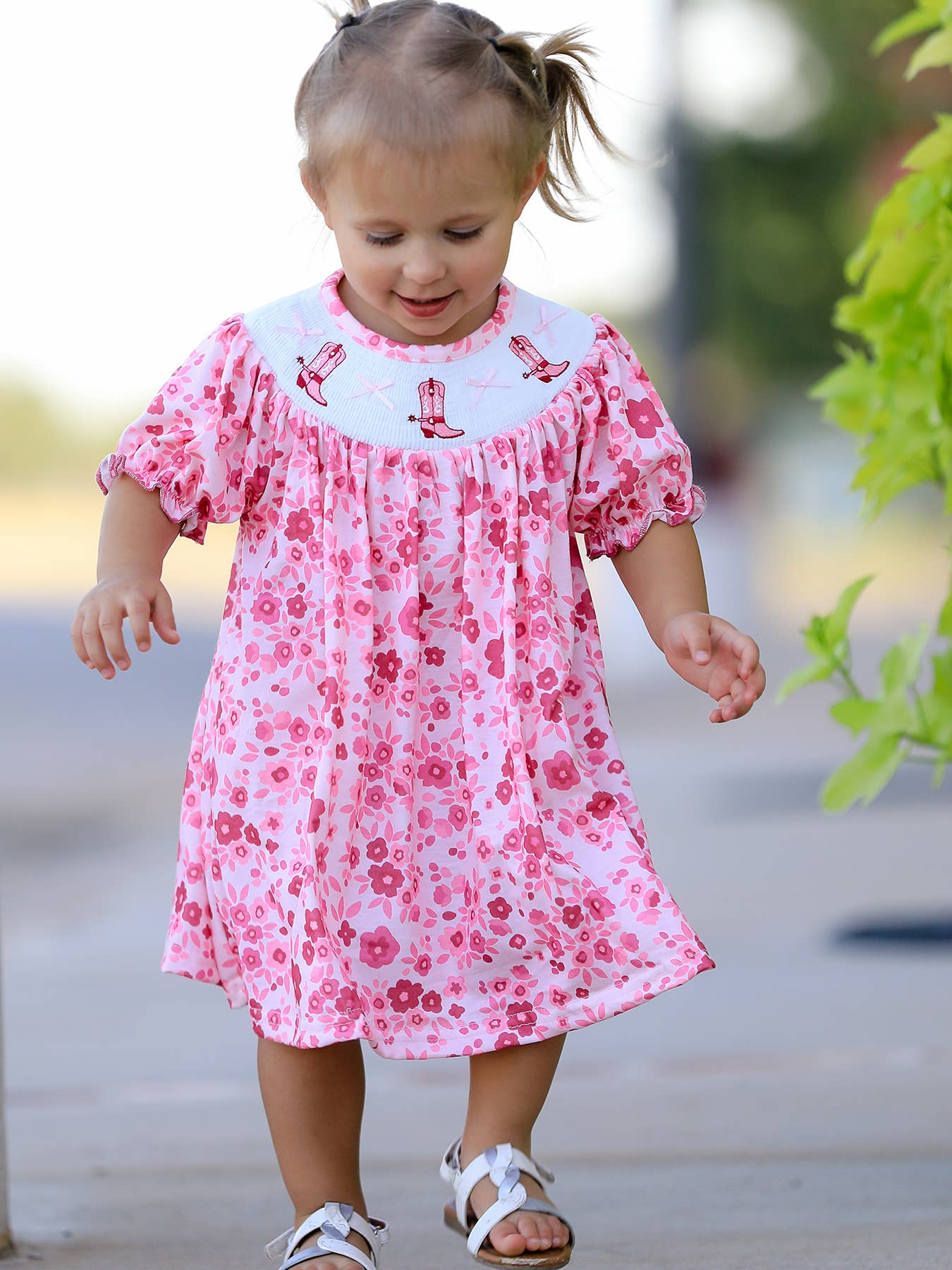 Boots Smocking Dress in Pink- Girls (2-7)