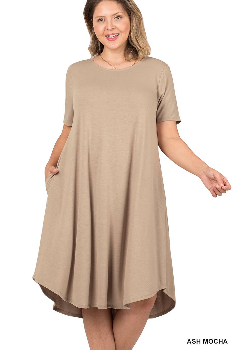 Lexi Dress in Ash Mocha- Plus (1X-3X)