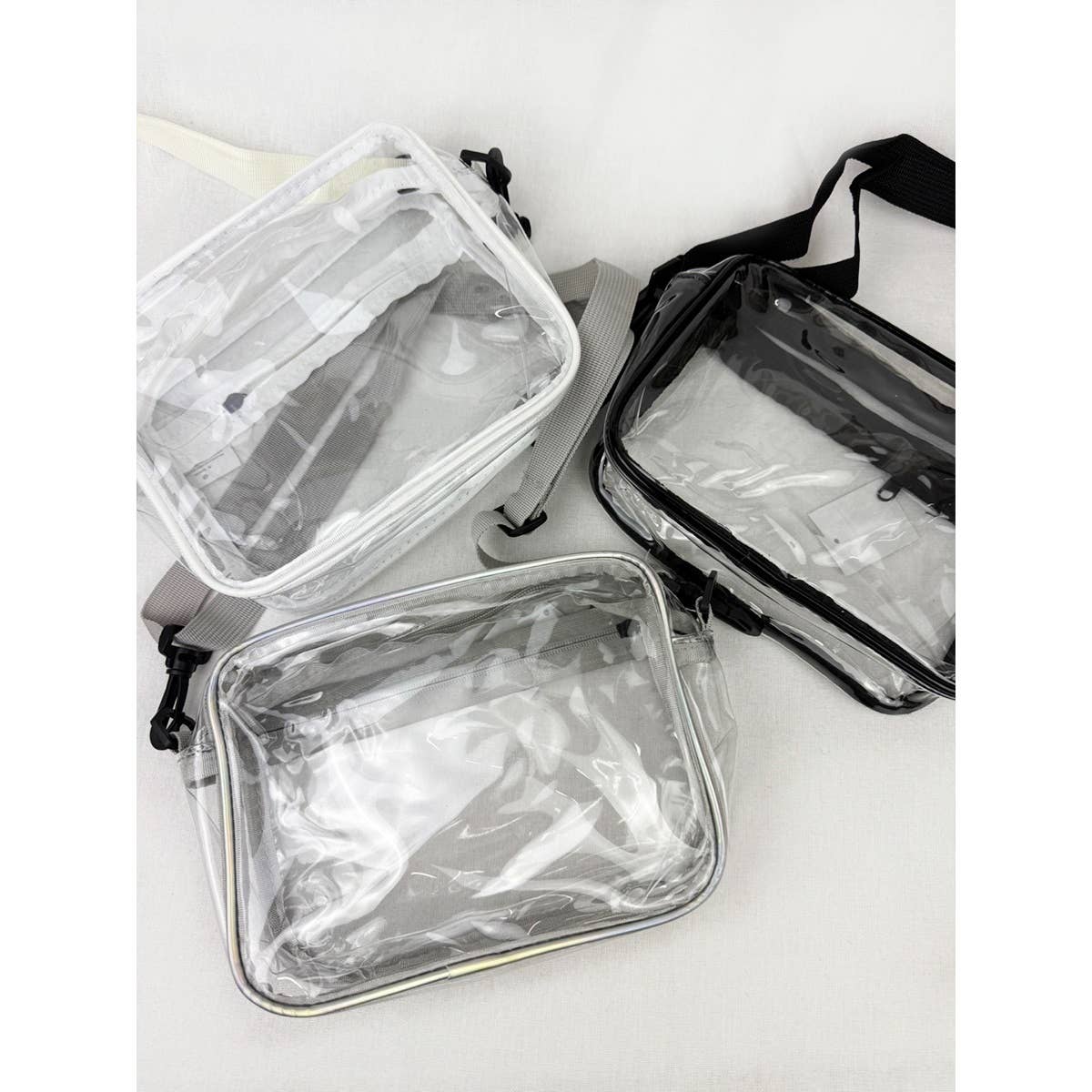 Clear Crossbody Bag in Grey