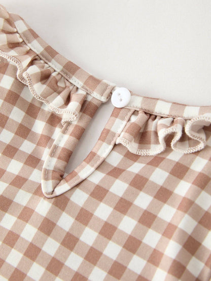 Gingerbread and Bows Dress in Brown- Girls (2-6)