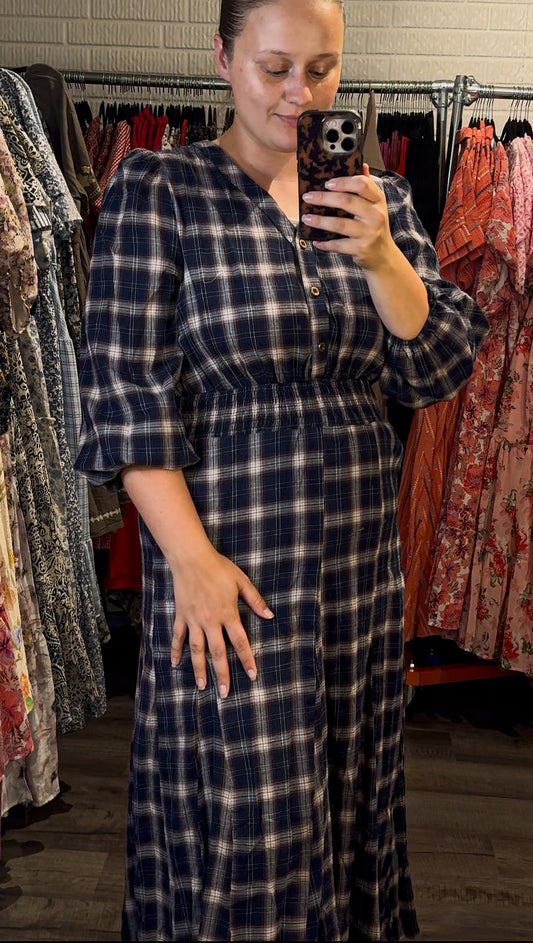 Tasmin Dress in Navy Multi- Misses (S-XL)