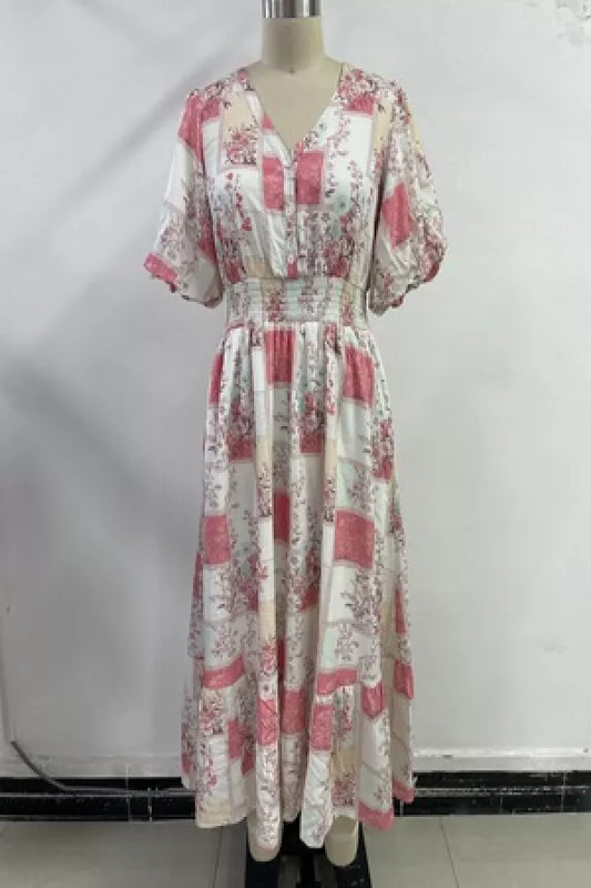 Rosabelle Dress in Pink Multi- Misses and Plus (S-3X)