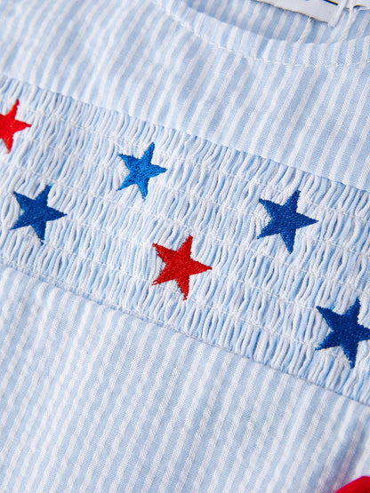 Star Romper in Blue- Infant Boys (3M-18M)
