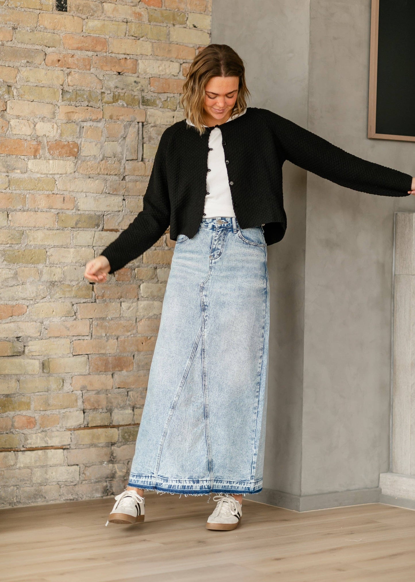 Mina Denim Maxi Skirt in Denim- Misses (2,10)