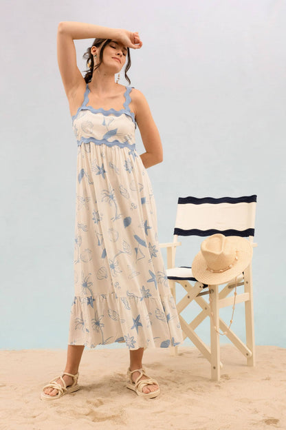 Naida Dress in Blue- Misses (S-L)