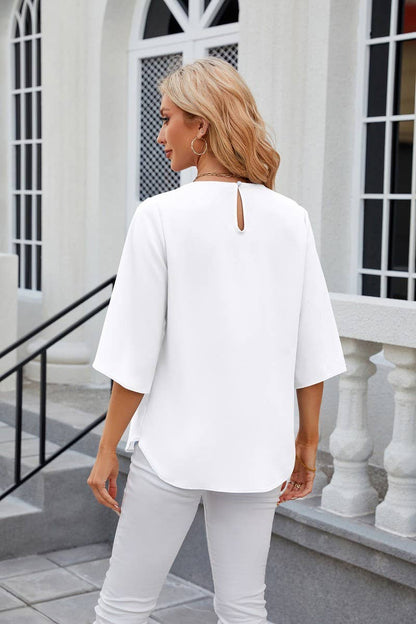 Sutton Top in White- Misses (S-XL)
