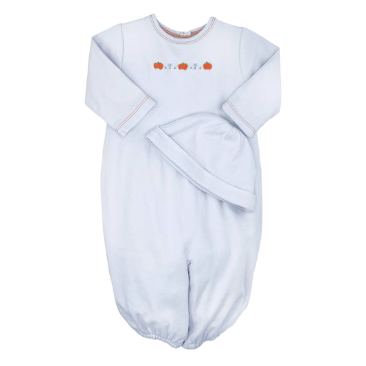 Knit Pumpkin Convertible Bag in Blue- Infant Boys (NB)