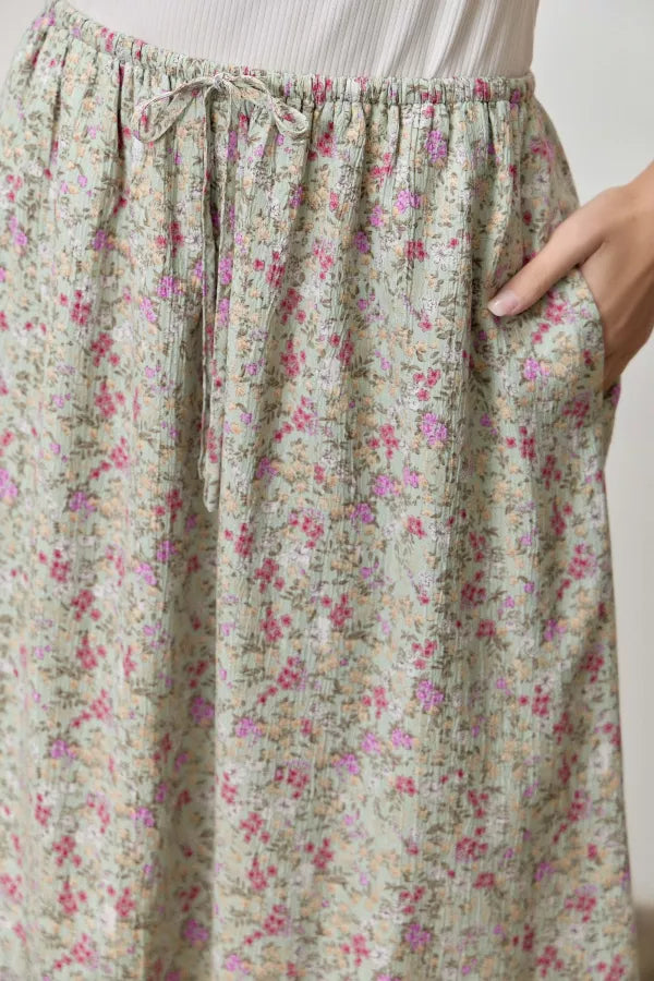 Delia Skirt in Sage Multi- Misses (S-XL)