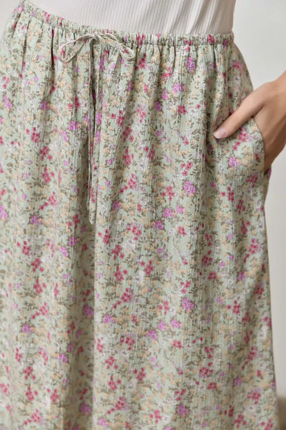Delia Skirt in Sage Multi- Misses (S-XL)