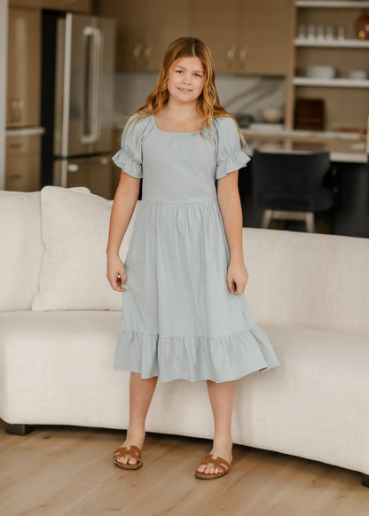 Aubriel Dress in Light Blue- Girls/Tween (S-XL)