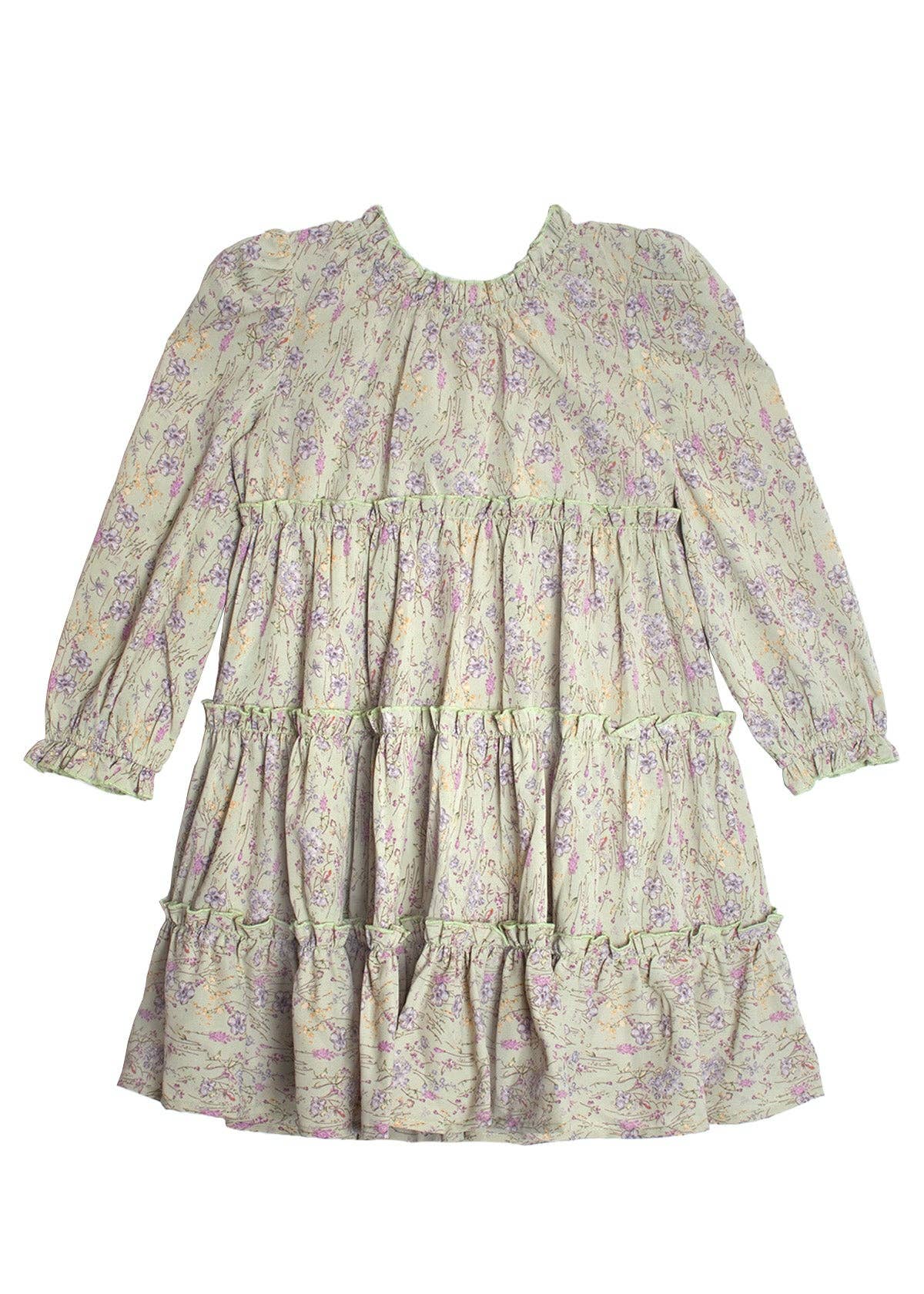 Lavender Meadows Dress in Green- Girls & Tween (3T-14)