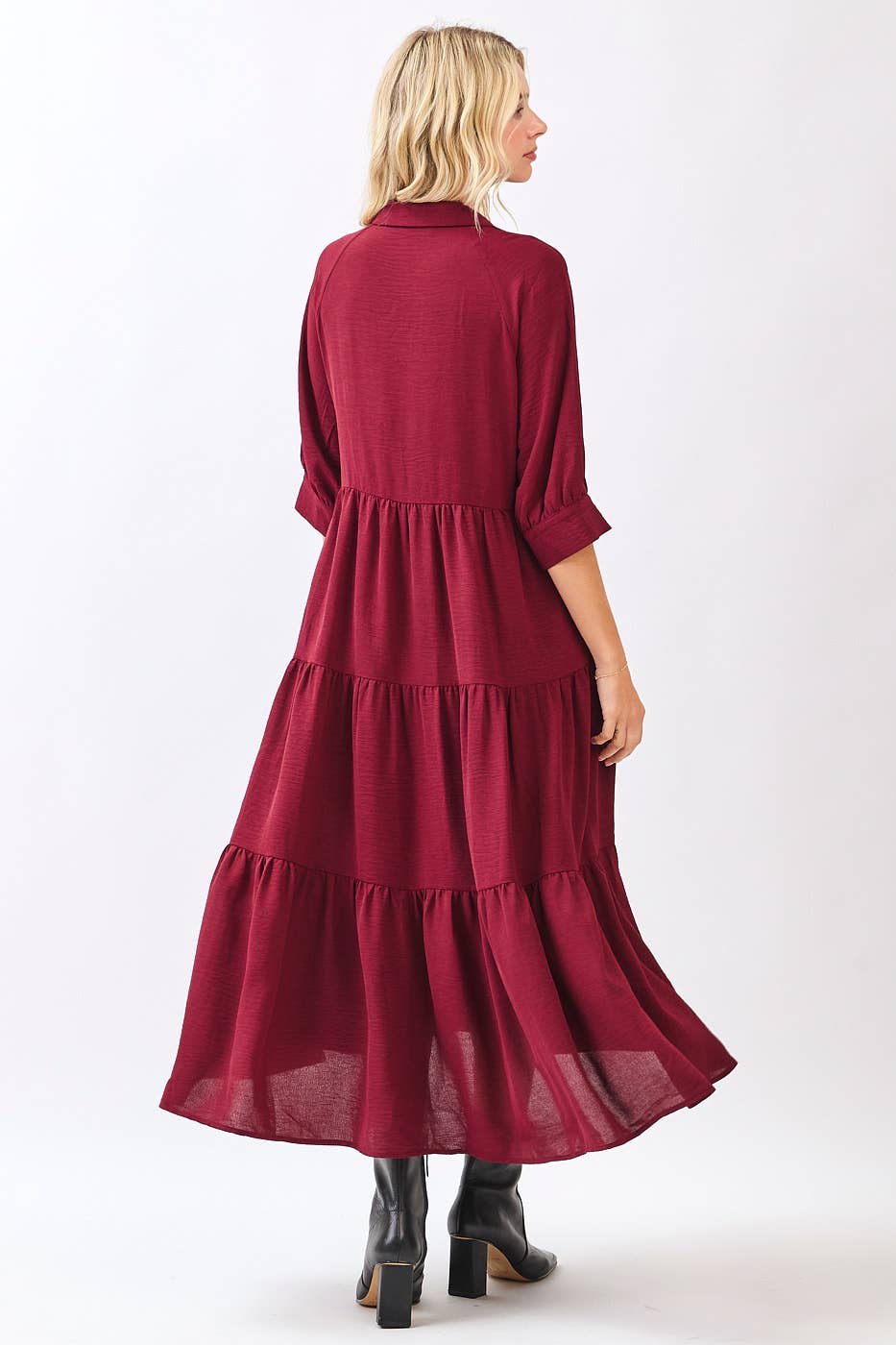 Soraya Dress in Port- Misses (S-L)