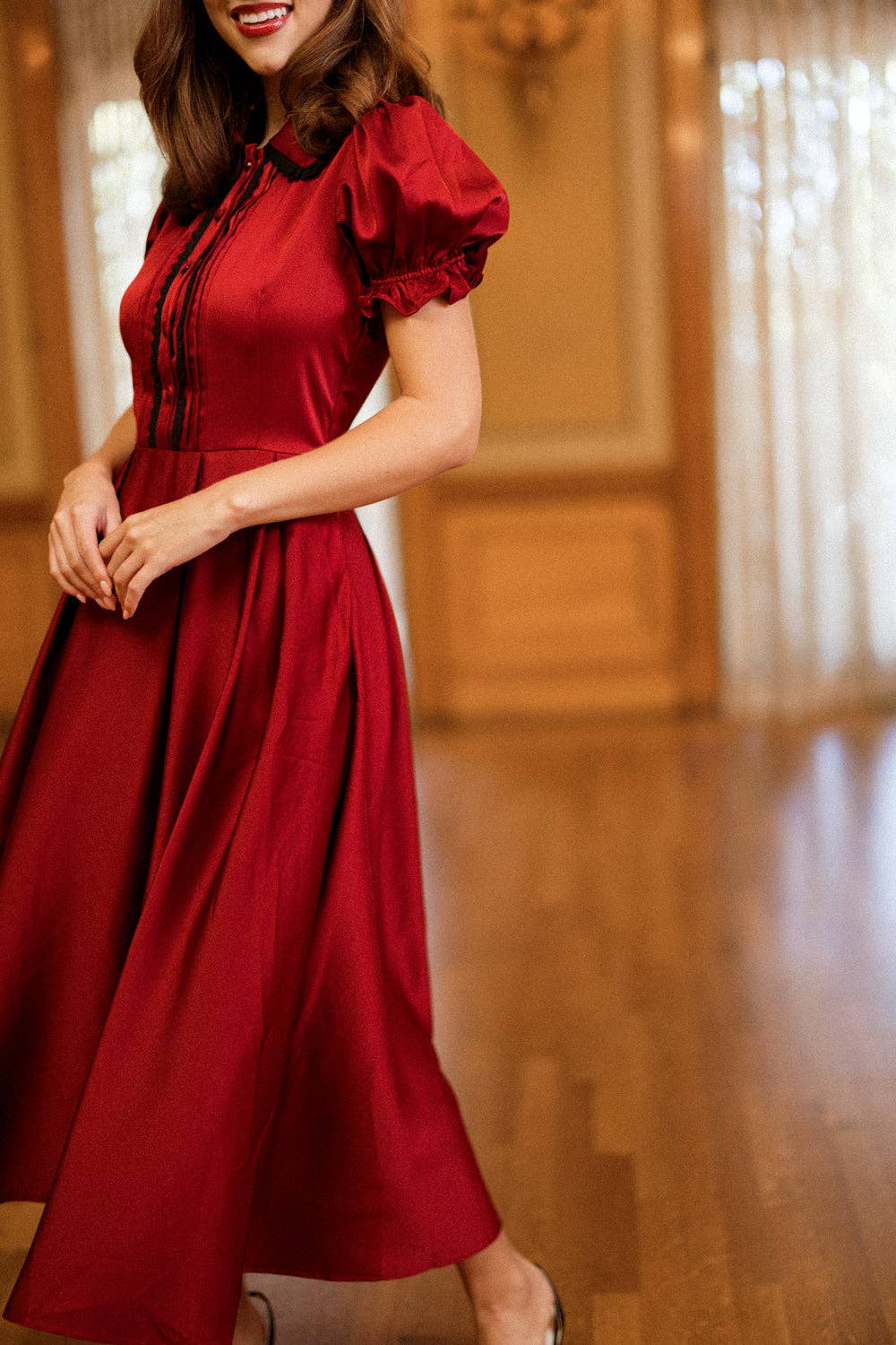 *PREORDER* Sophia Dress in Garnet- Misses and Plus (0-22W)