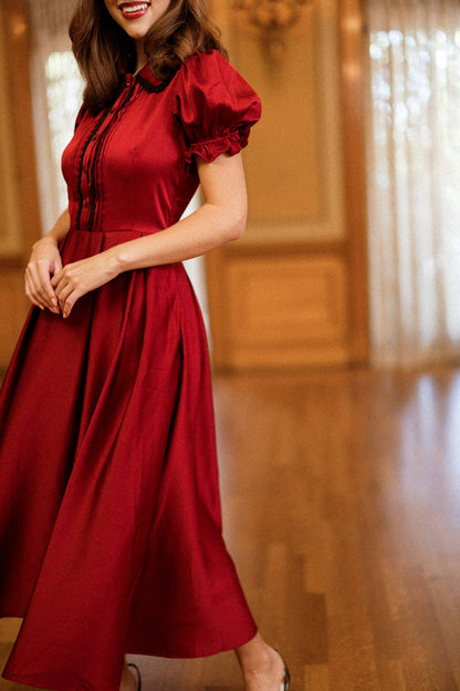 *PREORDER* Sophia Dress in Garnet- Misses and Plus (0-22W)