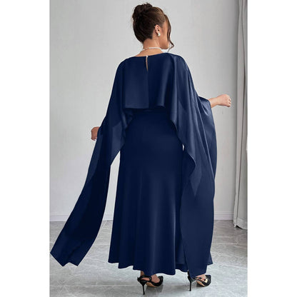 Marcelline Dress in Navy- Plus (1X,2X)